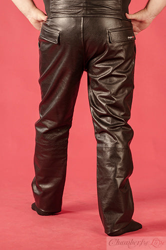 Svarta läderbyxor Loose Fit