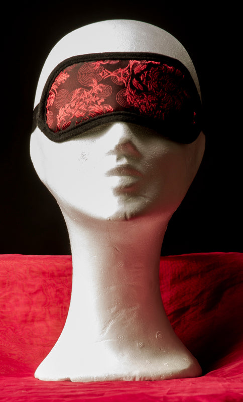 Ögonbindel Röd Brokad Tyg