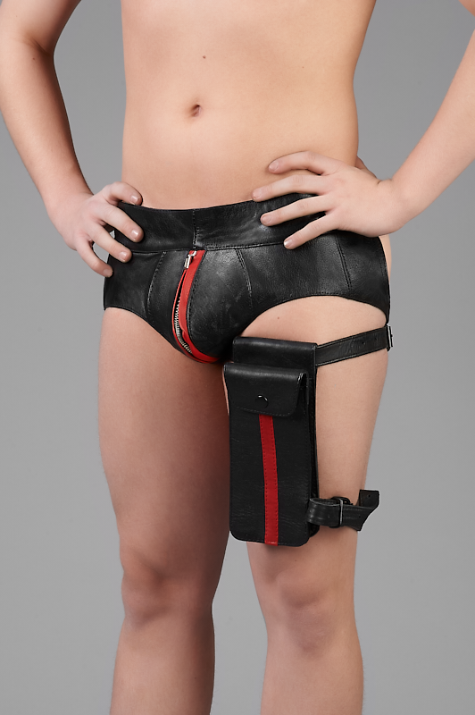 Leather Leg Bag Blue