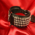 BDSM Collar 4 rads kristaller med D-ring 40 cm Svart från Chambers of Love