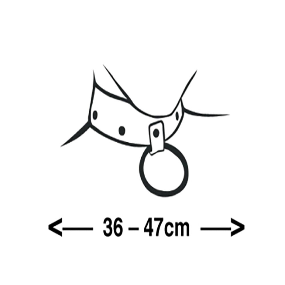 BDSM metallhalsband – Zado storleksguide – justerbart 36–47 cm runt halsen från Chambers of Loves sortiment