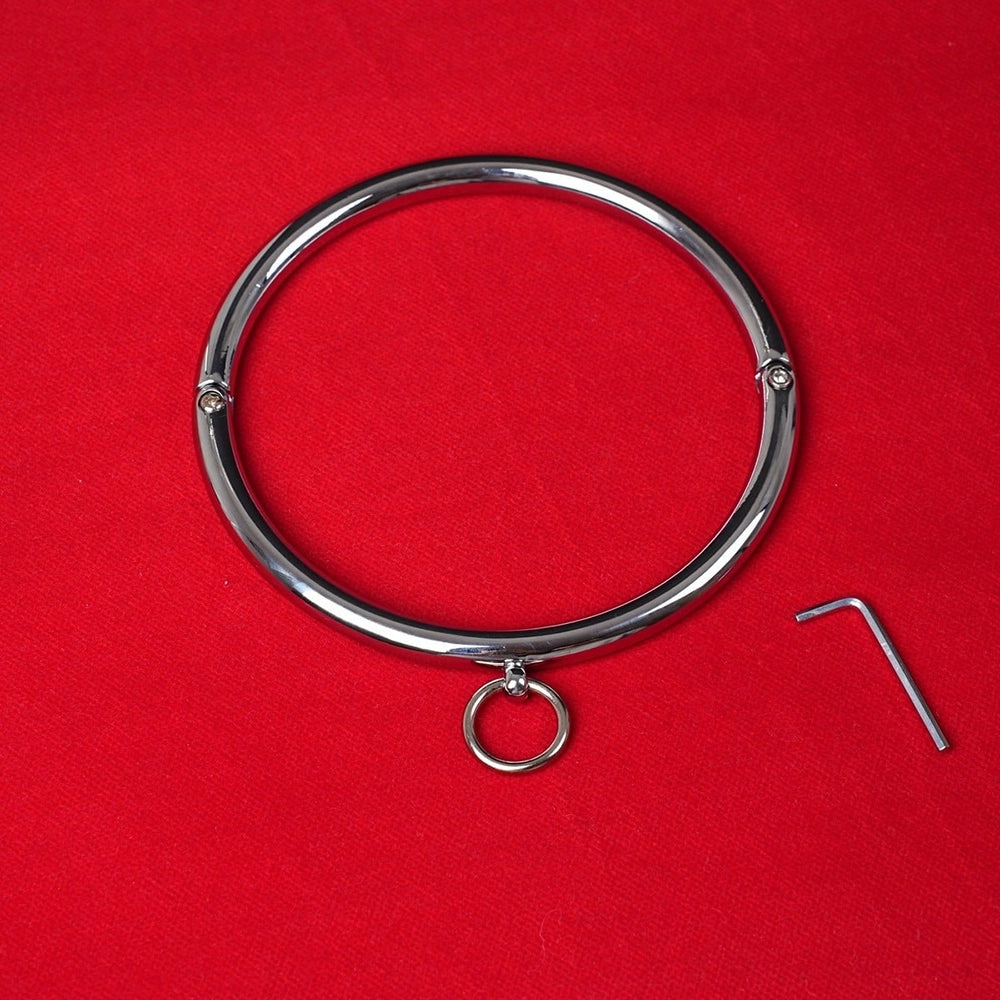 BDSM Stål halsband 8 Fast