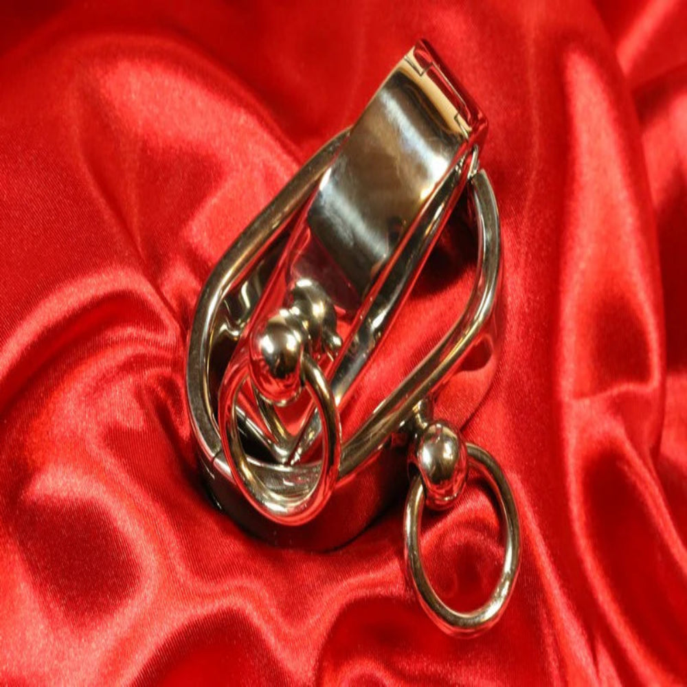 BDSM handbojor i satinpolerad metall