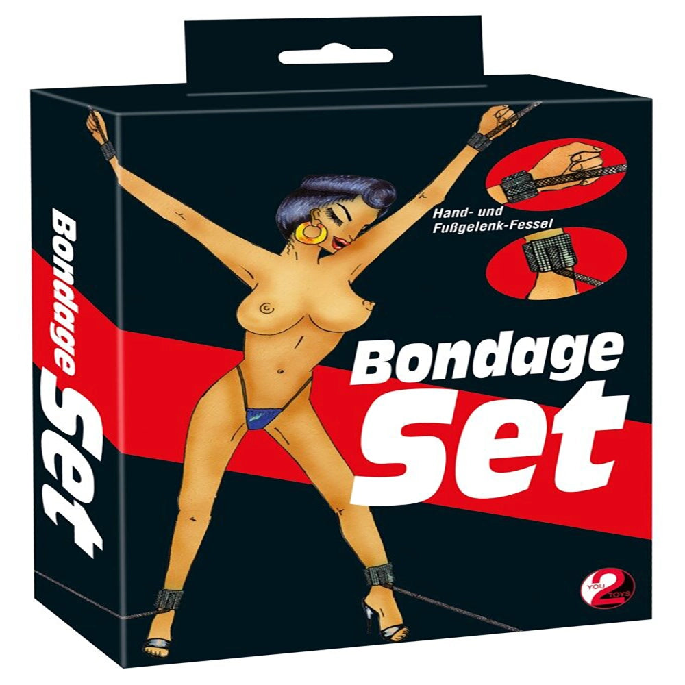 Bondage set med hand- och fot manschetter från Chambers of Love med 4 fodrade manschetter och justerbara band