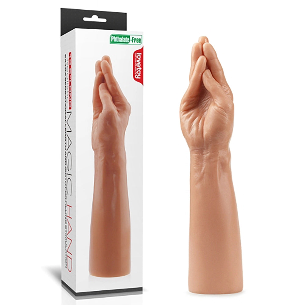 Konisk fisthand LoveToy LV2210 hudfärgad PVC Magic Hand förpackning ftalatfri 34,5 cm från Chambers of Love