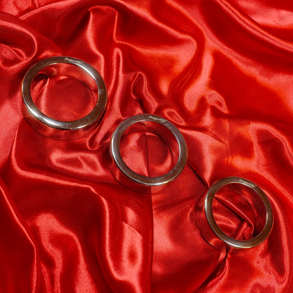 Metallpenisringar Supreme - kraftiga penisringar i rostfritt stål - cylindrisk design - Chambers of Love