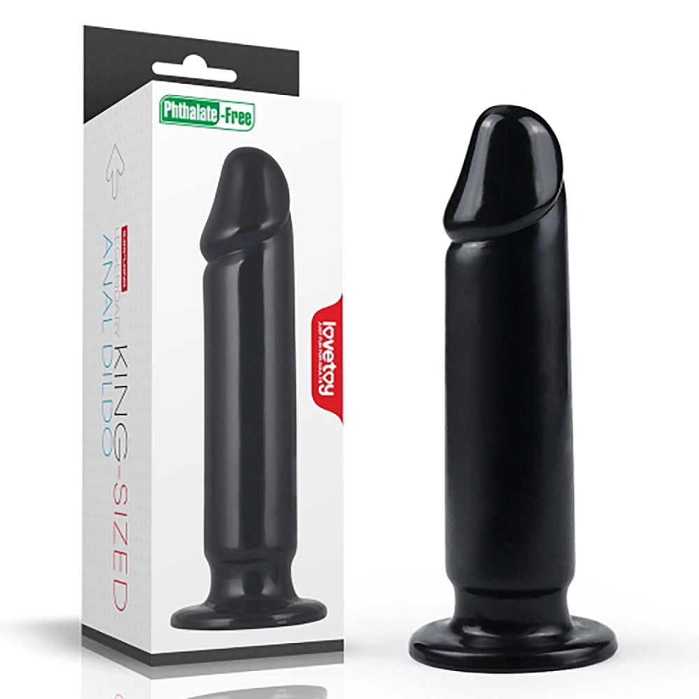 King Sized Anal Dildo svart LoveToy LV2243 förpackning phthalatfri PVC platt botten från Chambers of Love