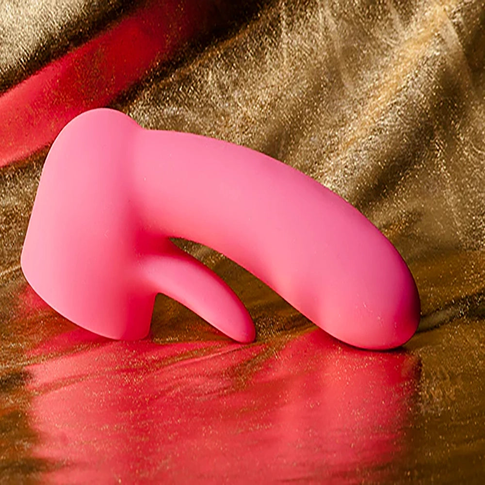 Magic Wand tillbehör iWand Mini Tunga i rosa silikon för dubbel stimulering av vagina och klitoris hos Chambers of Love