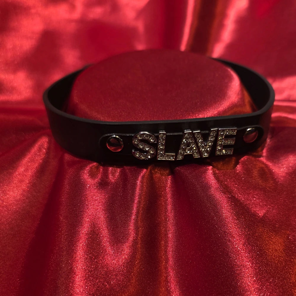 PU BDSM halsband SLAVE