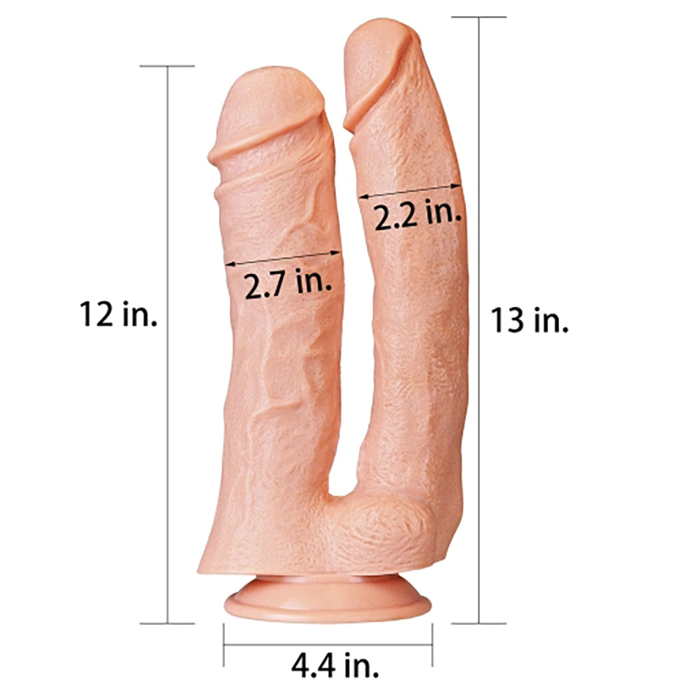 Dubbel dildo LoveToy Legendary Mega Double Dildo mått 30,5 cm och 33 cm från Chambers of Love sortiment.
