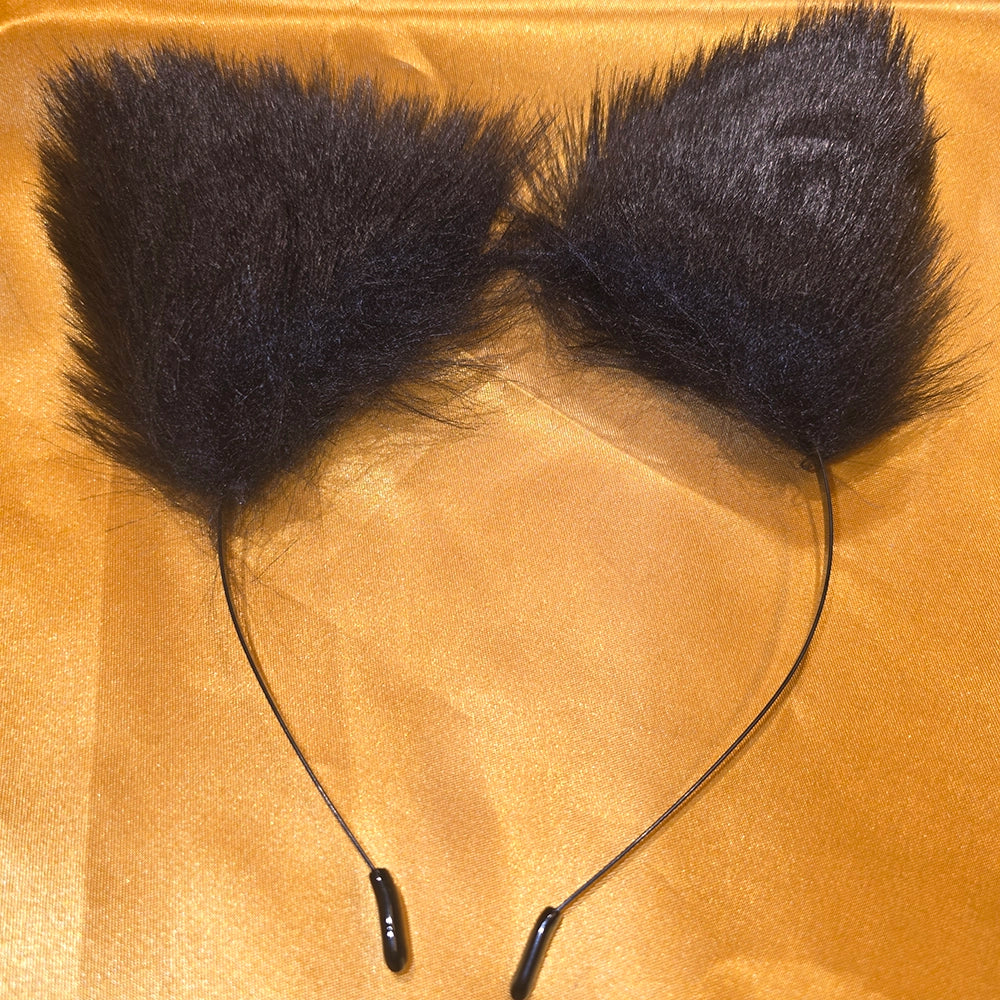 Kattrollspel – Kitty play - svarta kattöron i fuskpäls på diadem - Chambers of Love