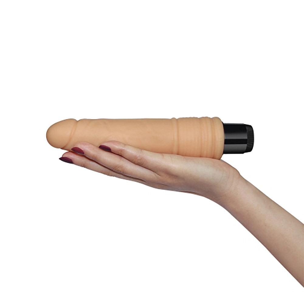 realistisk vibrator Xtreme Feel rak slät 19 cm storlek i handen TPR cyberskin hudton – Chambers of Love