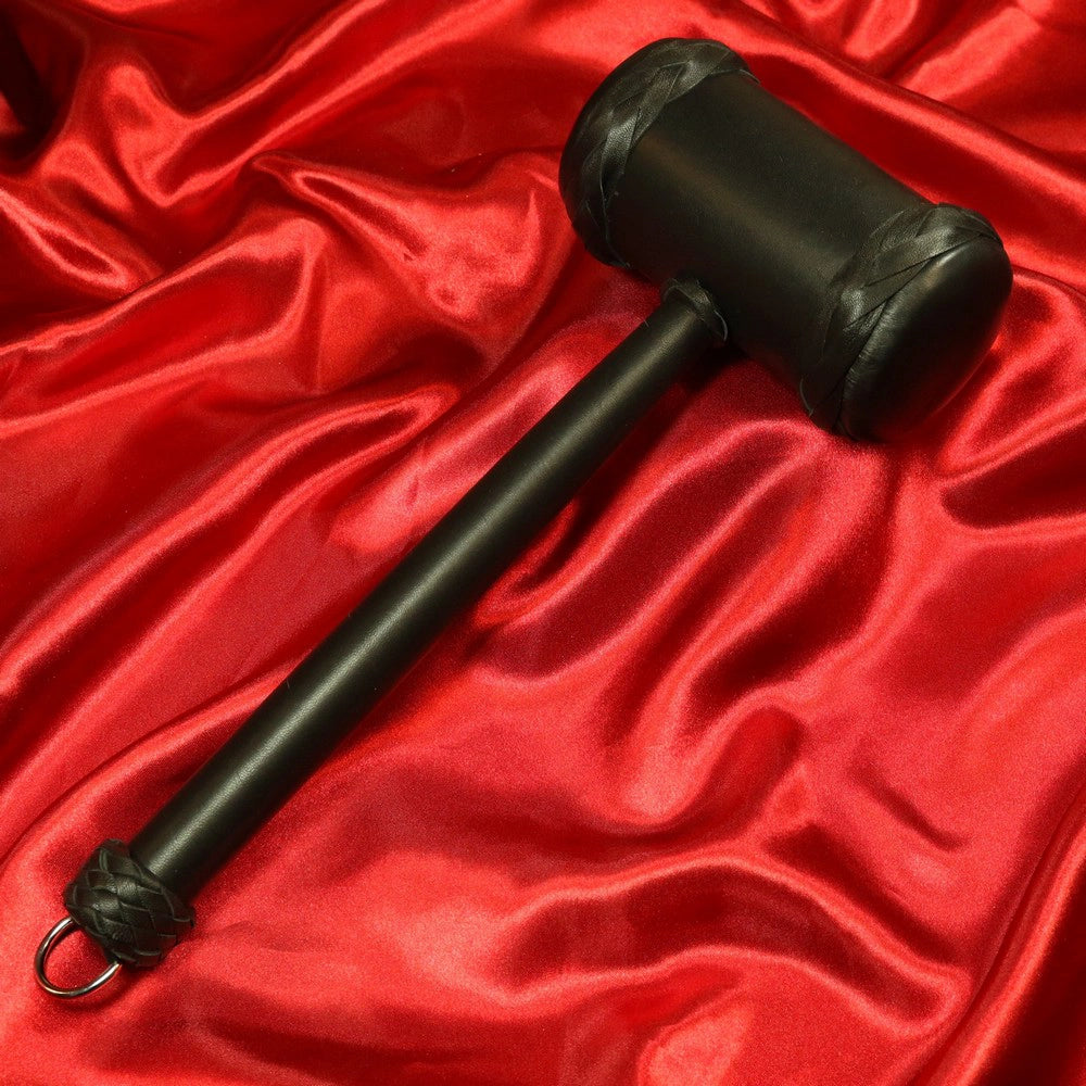 BDSM klubba hammare i kalvläder storlek L svart från Chambers of Love