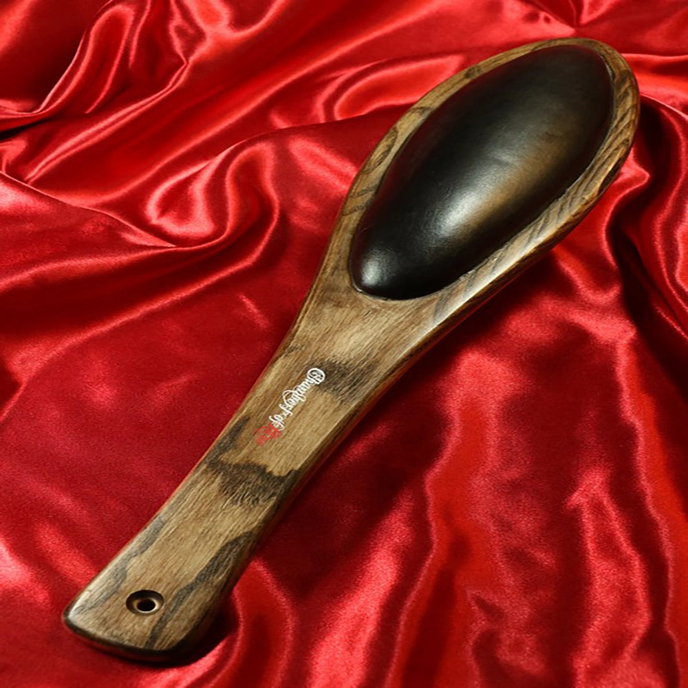 BDSM Teakpaddel med Vadderad Sida