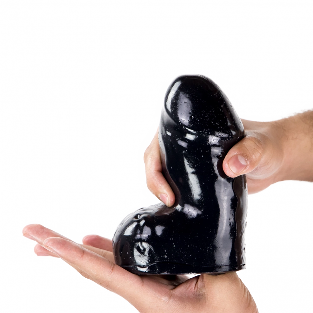 hand visar hur vac -looc fungerar på Hunglock Easy XXL Dildo 9x6.5 cm vinyl kraftfull form från Chambers of Love