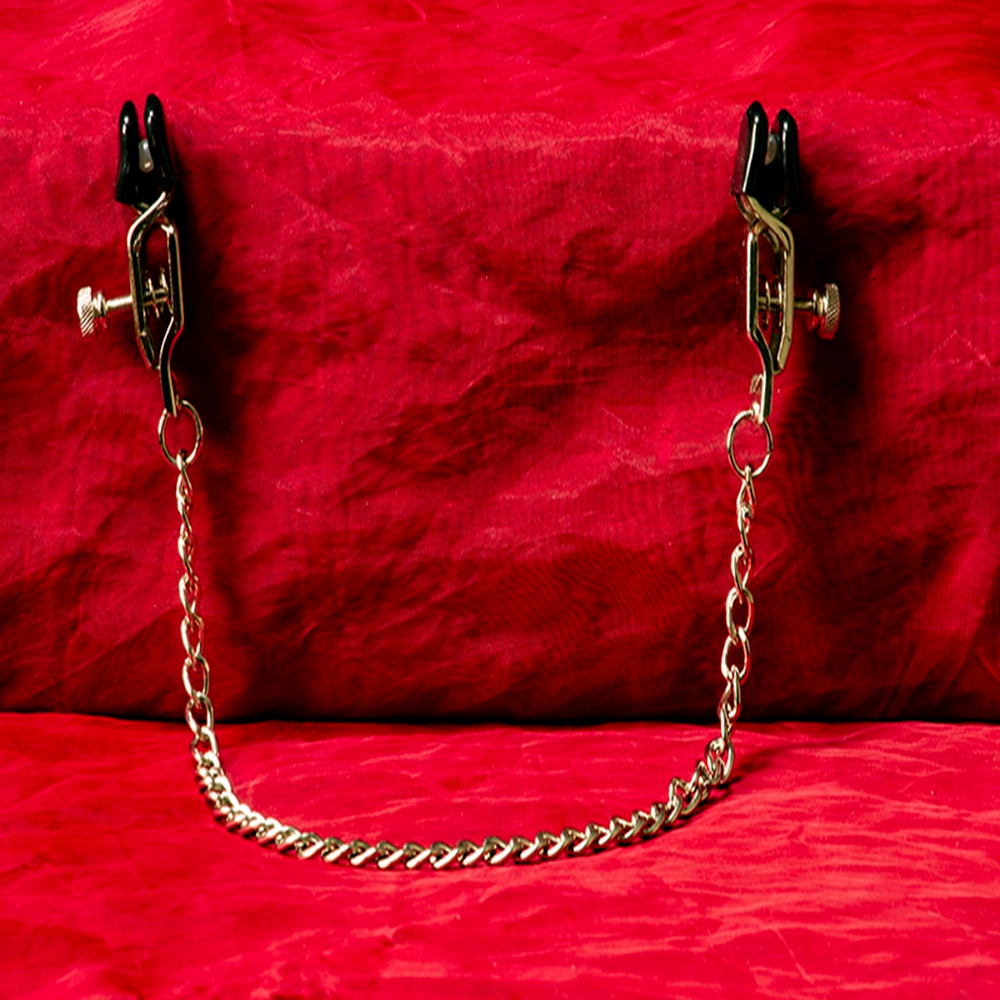 Breda Justerbara bröstvårtsklämmor med kedja