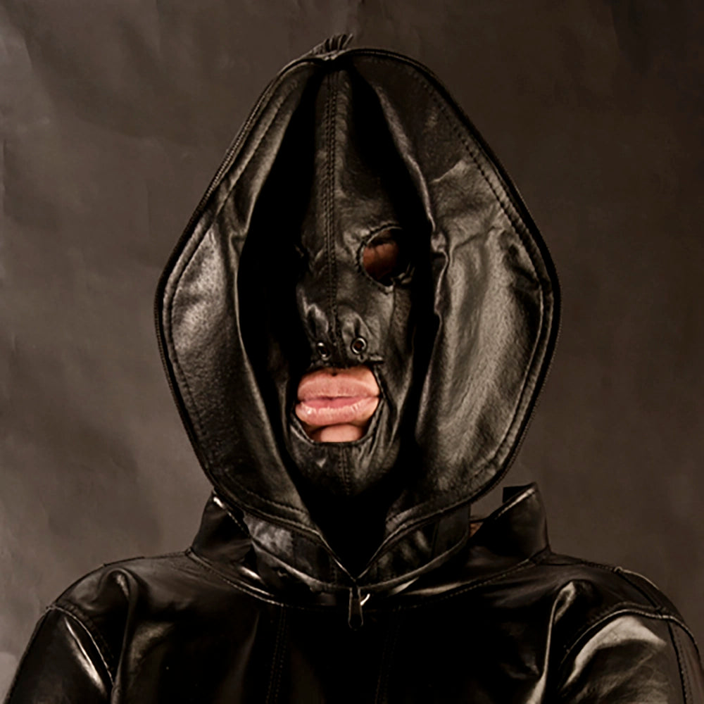 Läderhuva dubbla ansikten